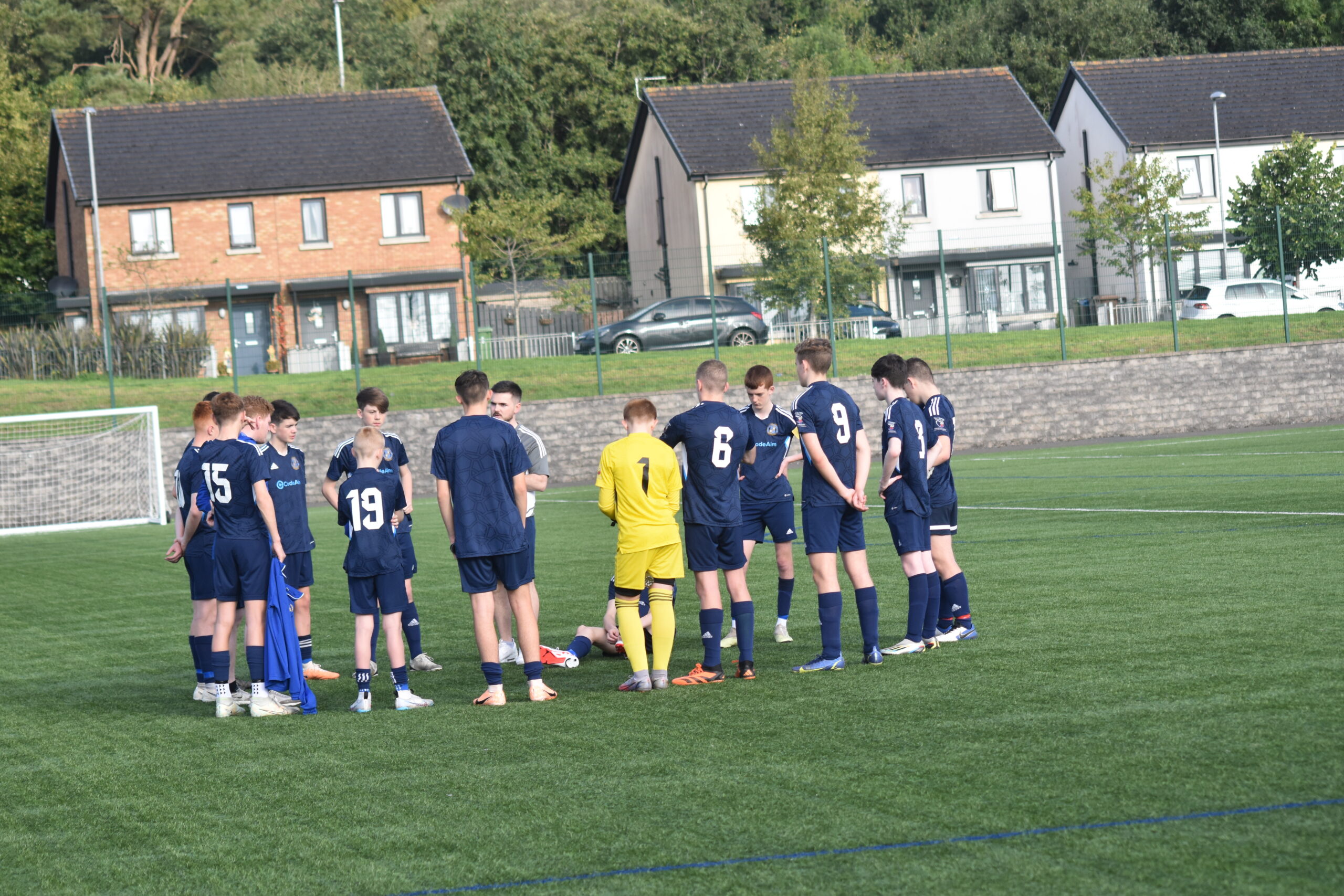 A Newhill FC player in action